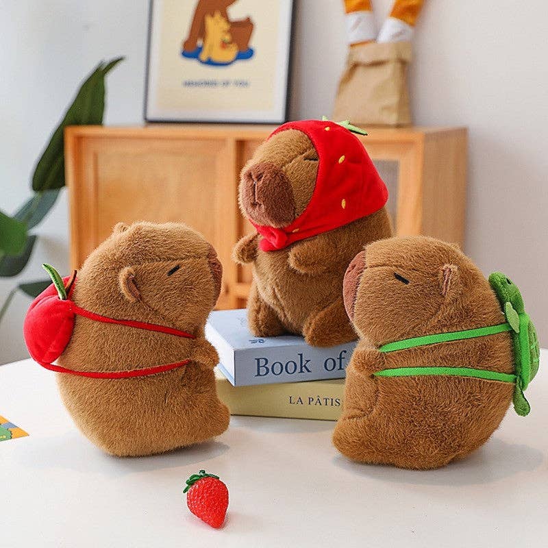 Capy with Turtle Backpack plush