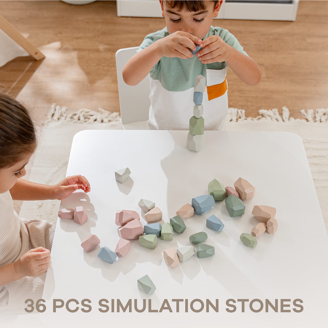 Stacking Rocks wooden blocks
