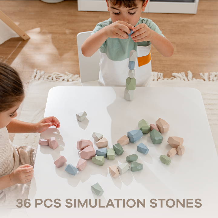 Stacking Rocks wooden blocks